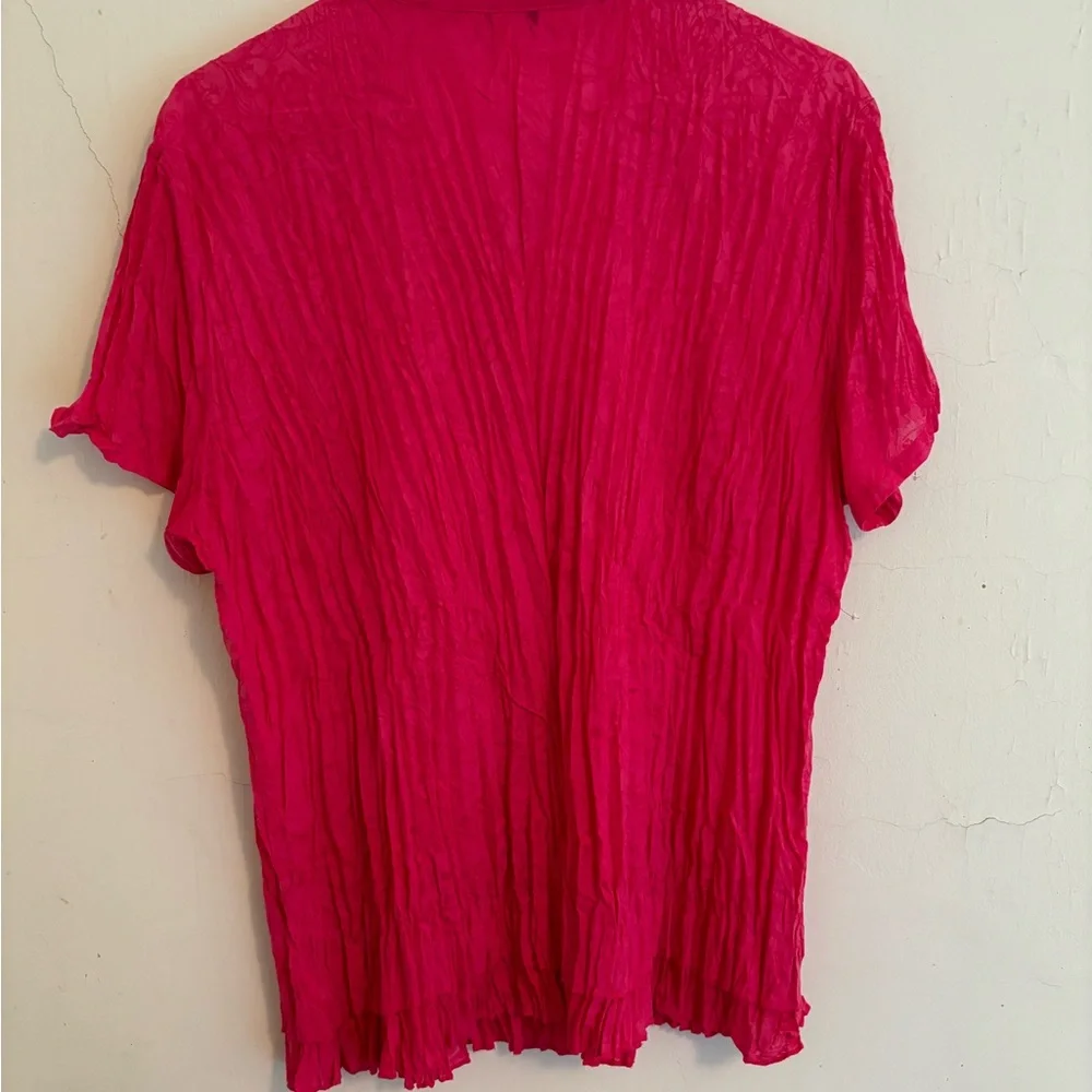 Christopher & Banks Women's Pink Button-Up Top Size XL
